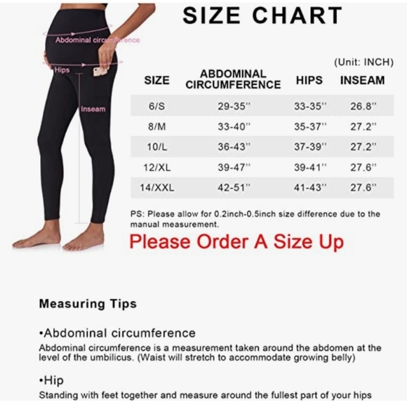 Maternity Over-Belly Fleece-Lined Leggings w/ Pockets - Picture 4 of 4